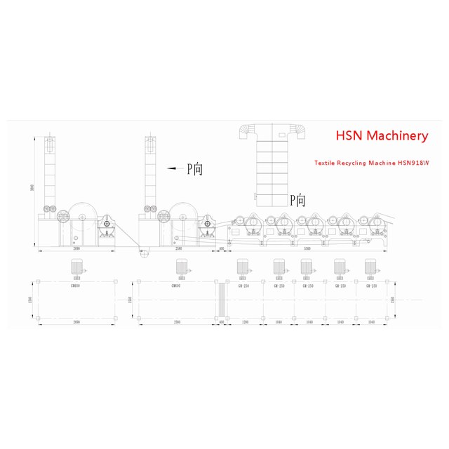 HSN918W510W Textile Waste Recycling Machine
